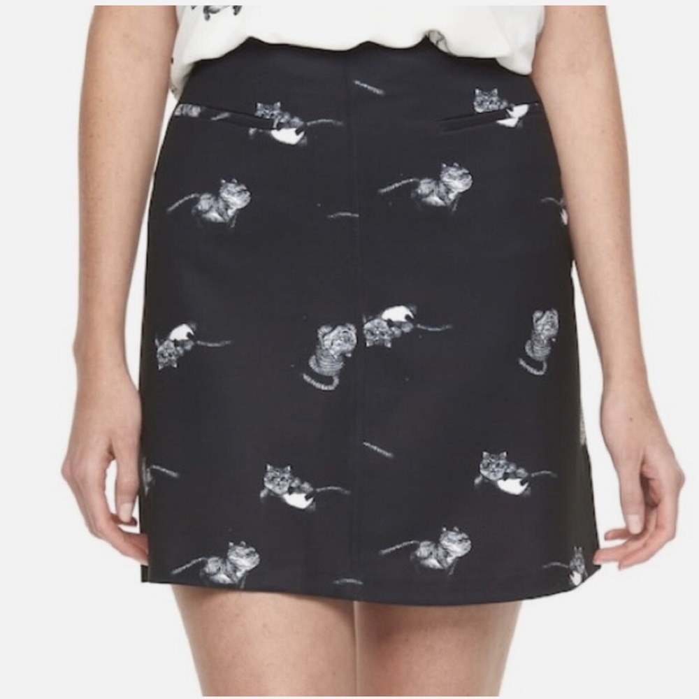 Disney Black and White A-Line Cheshire Cat Skirt